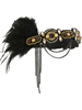 Faschingskostüm 1920er Jahre große Gatsby Zubehörkette Flapper Kleid Zubehör schwarze Feder Frauen Karneval Kostüm Zubehör Flapper Headpieces Karneval Kostüm