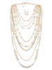 Faschingskostüm 1920er Jahre Mode Great Gatsby Accessoire White Pearl Layered Halskette Flapper Kleid Accessoires