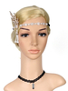 Faschingskostüm 1920er Jahre Mode Great Gatsby Stirnband Strass Flapper Kopfbedeckungen Strass Frauen Vintage Haarschmuck Karneval Kostüm