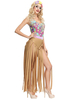 Faschingskostüm 1970er Jahre Kostüm Damen Retro Kostüme Headwear Fransenkleid Hippies Karneval Kostüm Karneval Kostüm