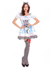 Faschingskostüm 2021 Alice im Wunderland kostüm mit Light Blue Polyester Set poly / baumwollmischung für Mardi Gras und Damen Alice in Wonderland Karneval Kostüm
