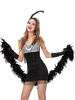 Faschingskostüm 20er Jahre Kleid Charleston Kleid für Damen im altmodischen Stil mit Pailletten bestickt Vintage Kleid Karneval Kostüm