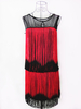 Faschingskostüm 20er Jahre Kleid Charleston Kleid für Damen Lycra Spandex Vintage Kleid Karneval Kostüm