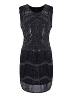 Faschingskostüm 20er Jahre Kleid Charleston Kleid für Damen mit Pailletten bestickt Vintage Kleid Karneval Kostüm