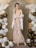 Faschingskostüm 20er Jahre Kleid Charleston Kleid für Damen mit Pailletten bestickt Vintage Kleid Karneval Kostüm