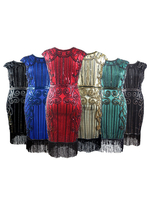 Faschingskostüm 20er Jahre Kleid Charleston Kleid für Damen mit Pailletten bestickt Vintage Kleid Karneval Kostüm
