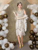 Faschingskostüm 20er Jahre Kleid Charleston Kleid für Damen mit Pailletten bestickt Vintage Kleid Karneval Kostüm