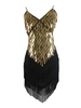 Faschingskostüm 20er Jahre Kleid Charleston Kleid für Damen mit Pailletten bestickt Vintage Kleid Karneval Kostüm