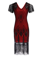 Faschingskostüm 20er Jahre Kleid Charleston Kleid für Damen mit Pailletten bestickt Vintage Kleid Karneval Kostüm