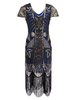 Faschingskostüm 20er Jahre Kleid Charleston Kleid für Damen mit Pailletten bestickt Vintage Kleid Karneval Kostüm