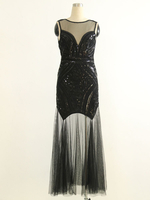 Faschingskostüm 20er Jahre Kleid Charleston Kleid für Damen mit Pailletten bestickt Vintage Kleid Karneval Kostüm
