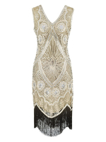 Faschingskostüm 20er Jahre Kleid Charleston Kleid für Damen mit Pailletten bestickt Vintage Kleid Karneval Kostüm