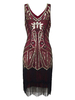 Faschingskostüm 20er Jahre Kleid Charleston Kleid für Damen Polyester mit Fransen Vintage Kleid Karneval Kostüm