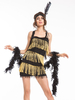 Faschingskostüm 20er Jahre Kleid Charleston Kleid für Damen Polyester mit Fransen Vintage Kleid Karneval Kostüm