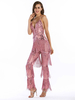 Faschingskostüm 20er Jahre Kleid Charleston Kleid für Damen Polyester mit Fransen Vintage Kleid Karneval Kostüm