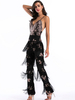 Faschingskostüm 20er Jahre Kleid Charleston Kleid für Damen Polyester mit Fransen Vintage Kleid Karneval Kostüm