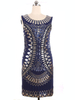 Faschingskostüm 20er Jahre Kleid Charleston Kleid für Damen Polyester mit Pailletten Vintage Kleid Karneval Kostüm