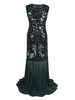 Faschingskostüm 20er Jahre Kleid Charleston Kleid für Damen Polyester mit Pailletten Vintage Kleid Karneval Kostüm