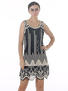 Faschingskostüm 20er Jahre Kleid Charleston Kleid für Damen Polyester mit Stickereien Vintage Kleid Karneval Kostüm