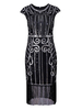 Faschingskostüm 20er Jahre Kleid Charleston Kleid für Damen Polyester Vintage Kleid Karneval Kostüm