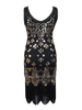 Faschingskostüm 20er Jahre Kleid Charleston Kleid für Damen Polyester Vintage Kleid Karneval Kostüm
