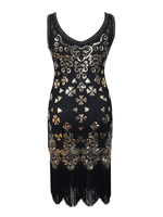 Faschingskostüm 20er Jahre Kleid Charleston Kleid für Damen Polyester Vintage Kleid Karneval Kostüm