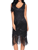 Faschingskostüm 20er Jahre Kleid Charleston Kleid für Damen Polyester Vintage Kleid Karneval Kostüm