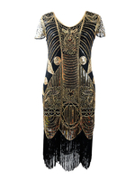 Faschingskostüm 20er Jahre Kleid Charleston Kleid für Damen Polyester Vintage Kleid Karneval Kostüm