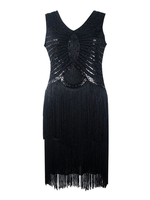 Faschingskostüm 20er Jahre Kleid Charleston Kleid für Damen Polyester Vintage Kleid Karneval Kostüm