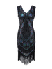 Faschingskostüm 20er Jahre Kleid Charleston Kleid für Damen Polyester Vintage Kleid Karneval Kostüm