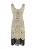 Faschingskostüm 20er Jahre Kleid Charleston Kleid für Damen Polyester Vintage Kleid Karneval Kostüm