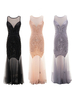 Faschingskostüm 20er Jahre Kleid Charleston Kleid für Damen Polyester Vintage Kleid Karneval Kostüm