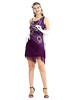 Faschingskostüm 20er Jahre Kleid Charleston Kleid für Damen Polyester Vintage Kleid Karneval Kostüm