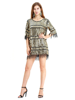 Faschingskostüm 20er Jahre Kleid Charleston Kleid für Damen Polyester Vintage Kleid Karneval Kostüm