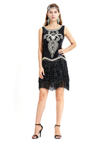 Faschingskostüm 20er Jahre Kleid Charleston Kleid für Damen Polyester Vintage Kleid Karneval Kostüm