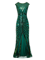 Faschingskostüm 20er Jahre Kleid Charleston Kleid für Damen Polyester Vintage Kleid Karneval Kostüm
