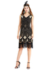 Faschingskostüm 20er Jahre Kleid Charleston Kleid Polyester mit Fransen Vintage Kleid Karneval Kostüm