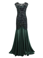 Faschingskostüm 20er Jahre Kleid Charleston Kleid Polyester mit Pailletten Vintage Kleid Karneval Kostüm