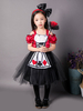 Faschingskostüm Alice im Wunderland Cosplay Red Ruffle Print Mädchen Kostüm Kleid Halloween Karneval Kostüm Karneval Kostüm