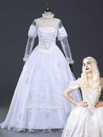Faschingskostüm Alice im Wunderland White Queen Movie Karneval Cosplay Kostüm Karneval Kostüm