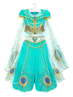 Faschingskostüm Alladin Flim Cosplay Prinzessin jasmin aqua tüll chiffon disney cartoon Cosplay Karneval Kostüm Karneval Kostüm