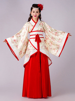 Faschingskostüm Altes chinesisches Kostüm Hanfu Traditionelle Tang-Dynastie Princess Queen Red Floral Outfit Karneval Kostüm Karneval Kostüm
