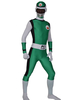 Faschingskostüm Attraktiver Elastan Power Rangers Zentai mit Farbblock in Grün