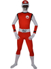 Faschingskostüm Attraktiver Elastan Power Rangers Zentai mit Farbblock in Rot