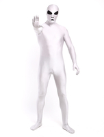 Faschingskostüm Attraktiver Unisex Alien Zentai aus Elastan in Weiß