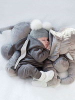 Faschingskostüm Baby Bunny Kostüm Karneval Grau Tier Kleinkind Flanell Overalls Karneval Kostüm Karneval Kostüm