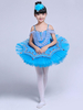 Faschingskostüm Ballerina Kleid Gilrs Latin Dance Kostüm Kinder Licht Himmelblau Training Tutu Tanzen Kleider Karneval Kostüm