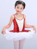 Faschingskostüm Ballettkleid rote Pailletten Tutu Ballerina Kleider Mädchen Ballett Tanzkostüm Karneval Kostüm