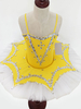 Faschingskostüm Balletttanzkleid Gelb Perlen Tutu Kleid Pailletten Ballerina Kleider Karneval Kostüm