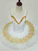 Faschingskostüm Balletttanzkleid Weiße Spitze bestickte Tutu Ballerina Kleider Karneval Kostüm